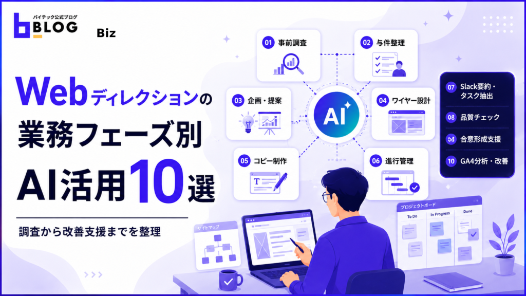 Webディレクションの業務フェーズ別AI活用10選