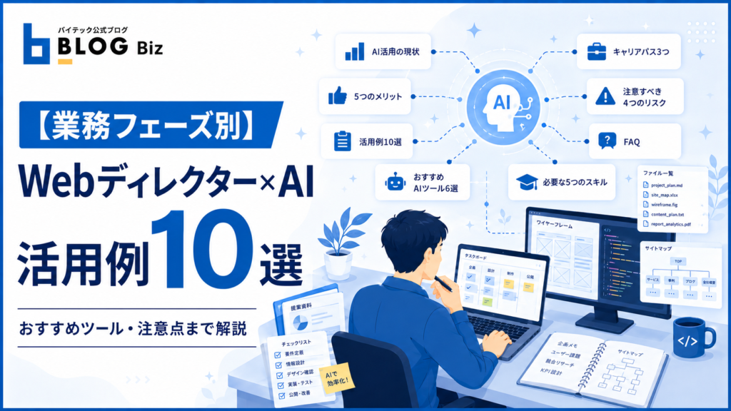 【業務フェーズ別】Webディレクター×AI活用例10選｜おすすめツール・注意点まで解説