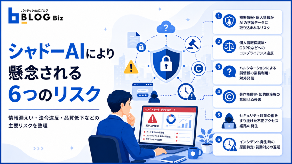 シャドーAIにより懸念される6つのリスク