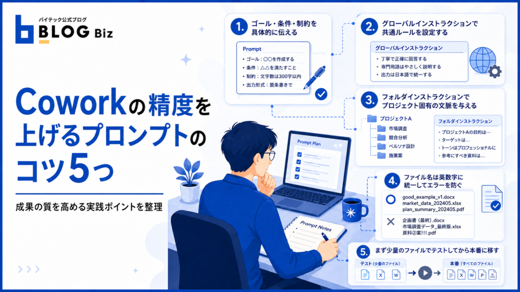 Coworkの精度を上げるプロンプトのコツ5つ