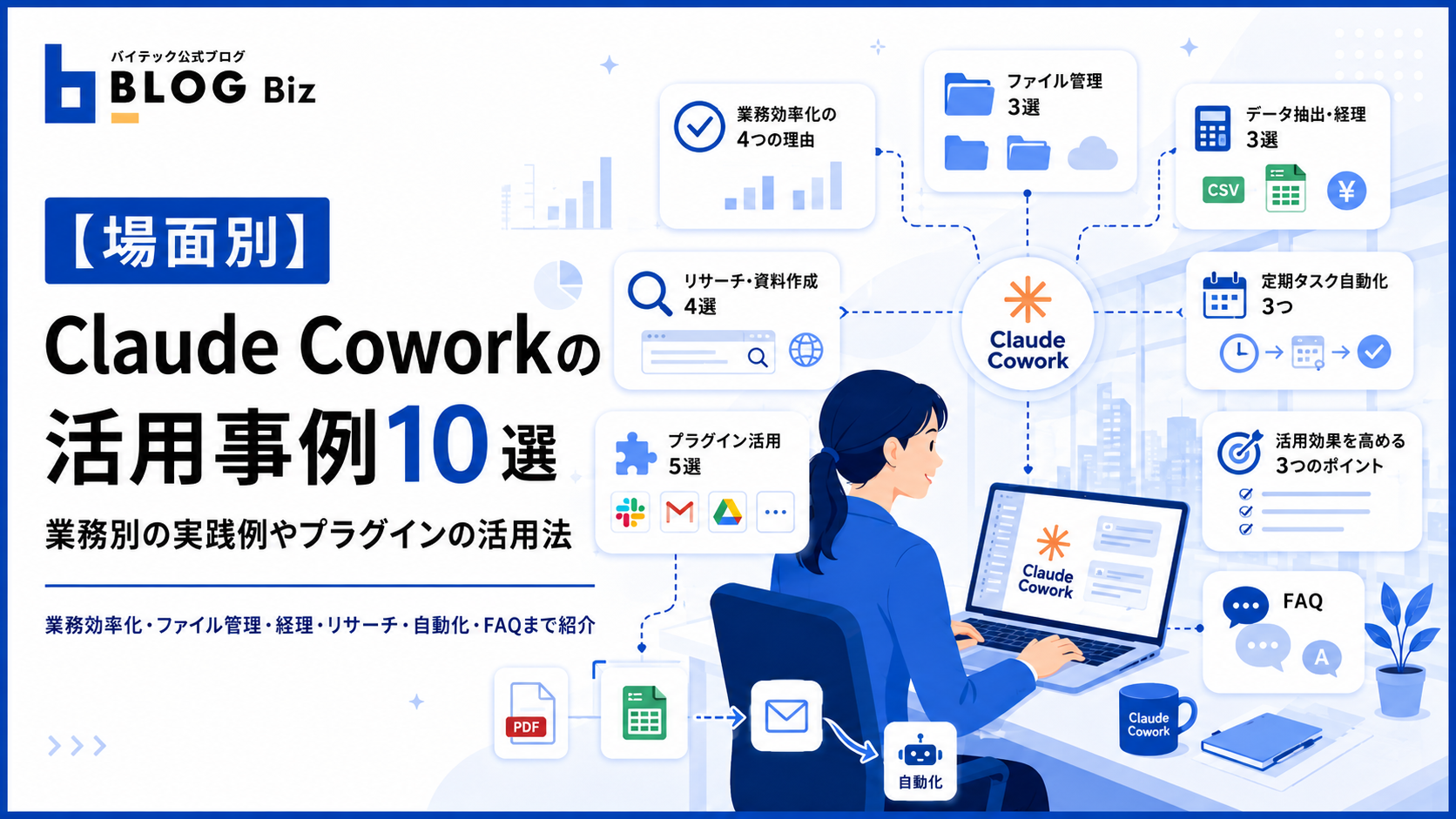 【場面別】Claude Coworkの活用事例10選｜業務別の実践例やプラグインの活用法