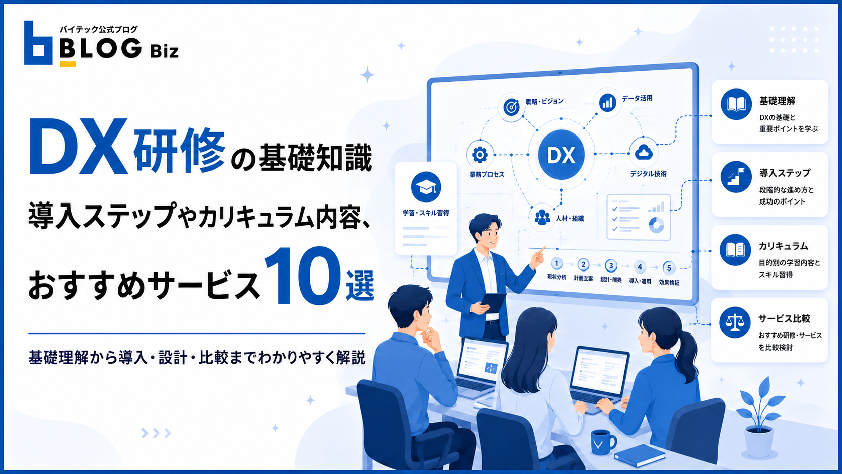 DX研修の基礎知識｜導入ステップやカリキュラム内容、おすすめサービス10選