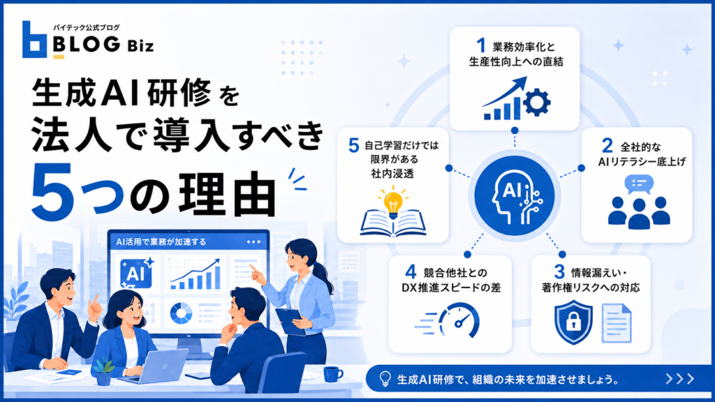 生成AI研修を法人で導入すべき5つの理由