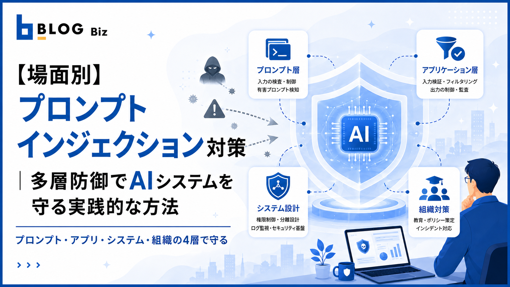 【場面別】プロンプトインジェクション対策｜多層防御でAIシステムを守る実践的な方法